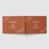 Terracotta minimalistische tak blad bruiloft gastenboek (Volledig)