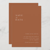 Terracotta Minimalistische tekst en foto Bewaar de Kaart (Voorkant / Achterkant)