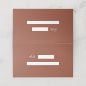 Terracotta Minimalistische Trouwplaatskaart Plaatskaartje (Buitenkant ongevouwen)