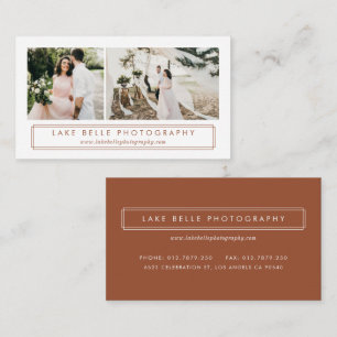 Terracotta Minimalistische Twee-Foto-Layout Modern Visitekaartje