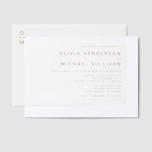 Terracotta Minimalistische Typografie Monogram Bru Vellum Uitnodigingen