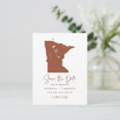 Terracotta Minnesota Kaart QR Code Opslaan van de (Staand voorkant)