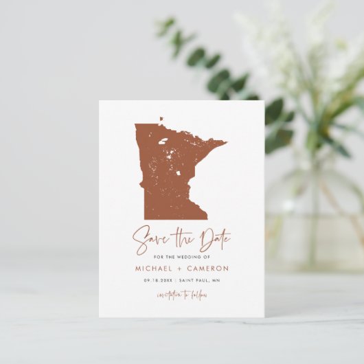 Terracotta Minnesota Kaart QR Code Opslaan van de (Staand voorkant)