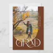 Terracotta Modern Arch Minimalistisch foto Afstude Kaart (Voorkant)