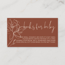 Terracotta Modern boeken vragen om eenvoudig baby  Informatiekaartje