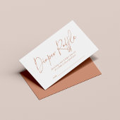 Terracotta Modern Boho Handwriter Diaper Raffle Informatiekaartje