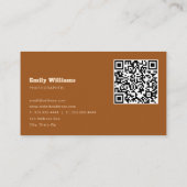 Terracotta Modern Boho Minimalist | QR-code Visitekaartje (Achterkant)