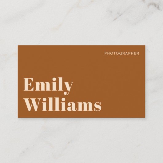 Terracotta Modern Boho Minimalist | QR-code Visitekaartje (Voorkant)