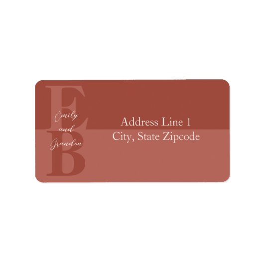 Terracotta Modern Boho Return Address Labels (Voorkant)