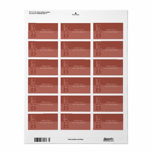 Terracotta Modern Boho Return Address Labels (Full Sheet)