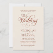 Terracotta Modern Boho trouwfoto minimalistisch Kaart (Voorkant)