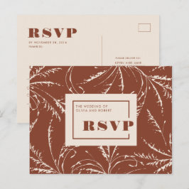 Terracotta Modern Boho Wedding RSVP Briefkaart