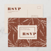 Terracotta Modern Boho Wedding RSVP Briefkaart (Voorkant / Achterkant)