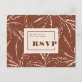 Terracotta Modern Boho Wedding RSVP Briefkaart (Voorkant)