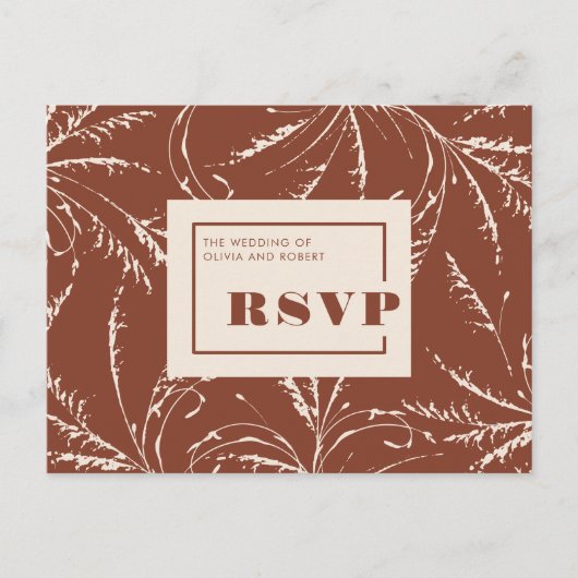 Terracotta Modern Boho Wedding RSVP Briefkaart (Voorkant)