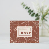 Terracotta Modern Boho Wedding RSVP Briefkaart (Staand voorkant)