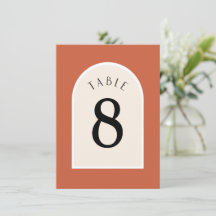 Terracotta Modern boogtafel nummer dubbel