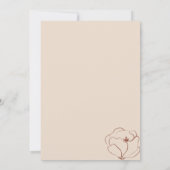 Terracotta Modern Botanical Floral Baby shower Kaart (Achterkant)
