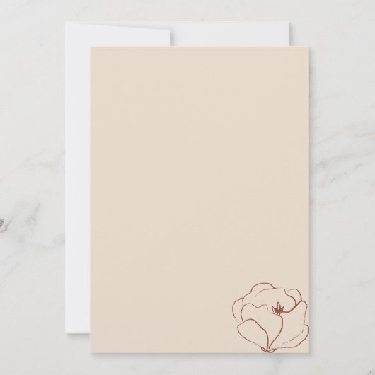 Terracotta Modern Botanical Floral Baby shower Kaart (Achterkant)