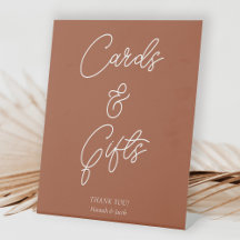 Terracotta Modern Cards and Gifts Wedding Table