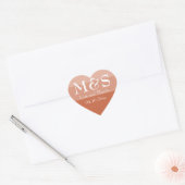 Terracotta Modern Chic Script Wedding Hart Sticker (Envelop)