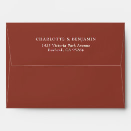 Terracotta Modern Custom Wedding 5.25x7.25 Envelop