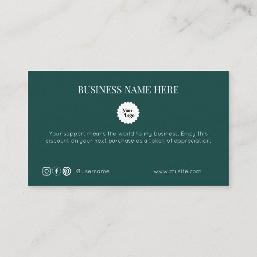 Terracotta Modern Eenvoudige Orde Dank u Visitekaartje (Achterkant)