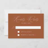 Terracotta Modern Elegance Wedding RSVP Kaartje (Voorkant)