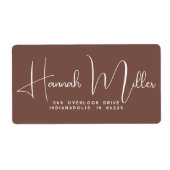 Terracotta Modern Elegant Minimalist Etiket (Voorkant)