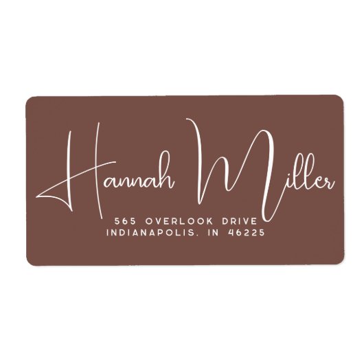 Terracotta Modern Elegant Minimalist  Etiket (Voorkant)
