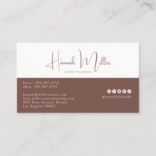 Terracotta | Modern Elegant Minimalist Visitekaartje (Achterkant)