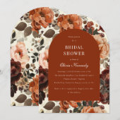 Terracotta Modern Floral Arch Vrijgezellenfeest Kaart (Voorkant / Achterkant)