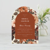 Terracotta Modern Floral Arch Vrijgezellenfeest Kaart (Staand voorkant)