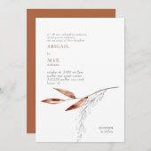 Terracotta Modern Foliage Wedding Kaart (Voorkant / Achterkant)