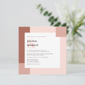 Terracotta Modern Geometric Typography Wedding Kaart (Staand voorkant)