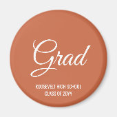 Terracotta Modern Graduation Party Memory Magneet (Voorkant)