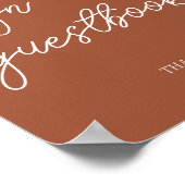 Terracotta Modern Guestbook Wedding Sign Poster (Hoek)
