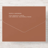 Terracotta Modern handschrift foto bruiloft All In One Uitnodiging (Achterzijde)