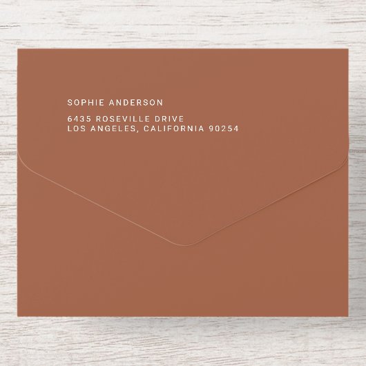 Terracotta Modern handschrift foto bruiloft All In One Uitnodiging (Achterzijde)