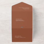 Terracotta Modern Handwritting Photo Wedding All In One Uitnodiging (Buitenkant)