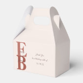 Terracotta Modern Large Initiaal Wedding Custom Bedankdoosjes (Voorkant Zijde)