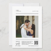 Terracotta Modern Minimal Wedding QR Code Foto in Kaart (Achterkant)