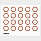 Terracotta Modern Minimalist Botanical Wedding Ronde Sticker (Vel)