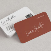 Terracotta modern minimalist QR code Visitekaartje