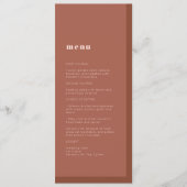 Terracotta Modern Minimalist Typography Wedding Menu (Voorkant)