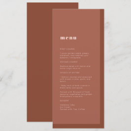 Terracotta Modern Minimalist Typography Wedding Menu