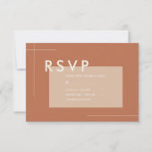 Terracotta Modern Minimalist Wedding RSVP Kaartje (Voorkant)