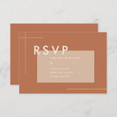 Terracotta Modern Minimalist Wedding RSVP Kaartje (Voorkant / Achterkant)