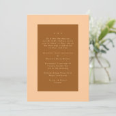 Terracotta Modern Minimalistic Simple Wedding Kaart (Staand voorkant)