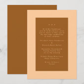Terracotta Modern Minimalistic Simple Wedding Kaart (Voorkant / Achterkant)